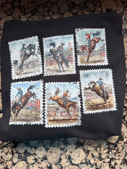BUCKING BRONC POST CARD STAMP STYLE